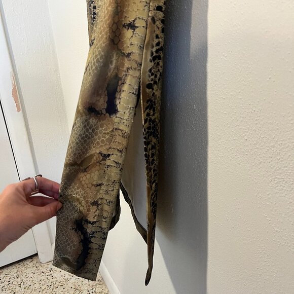 Snake Print Mini Dress Tan Women's size Small S Y2K Style - Picture 5 of 5